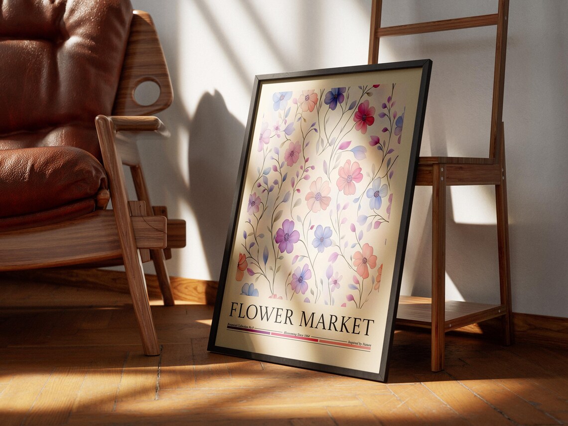 Flower Market, Modern Abstract Floral Poster - Image 5