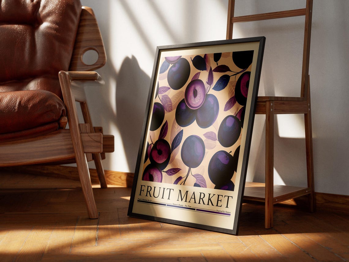 Plum Fruit Market Poster, Kitchen Wall Decor - Image 5