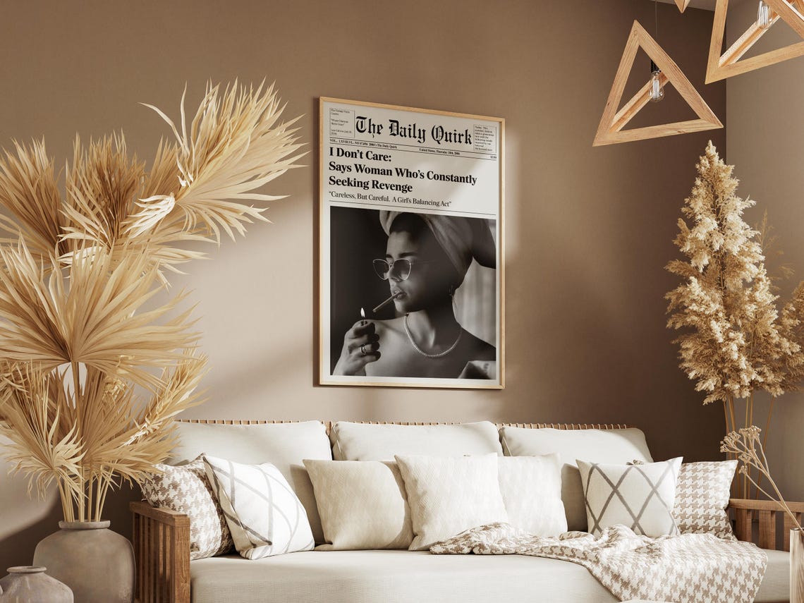 Trendy Newspapers Print, Vintage Preppy Decor - Image 5