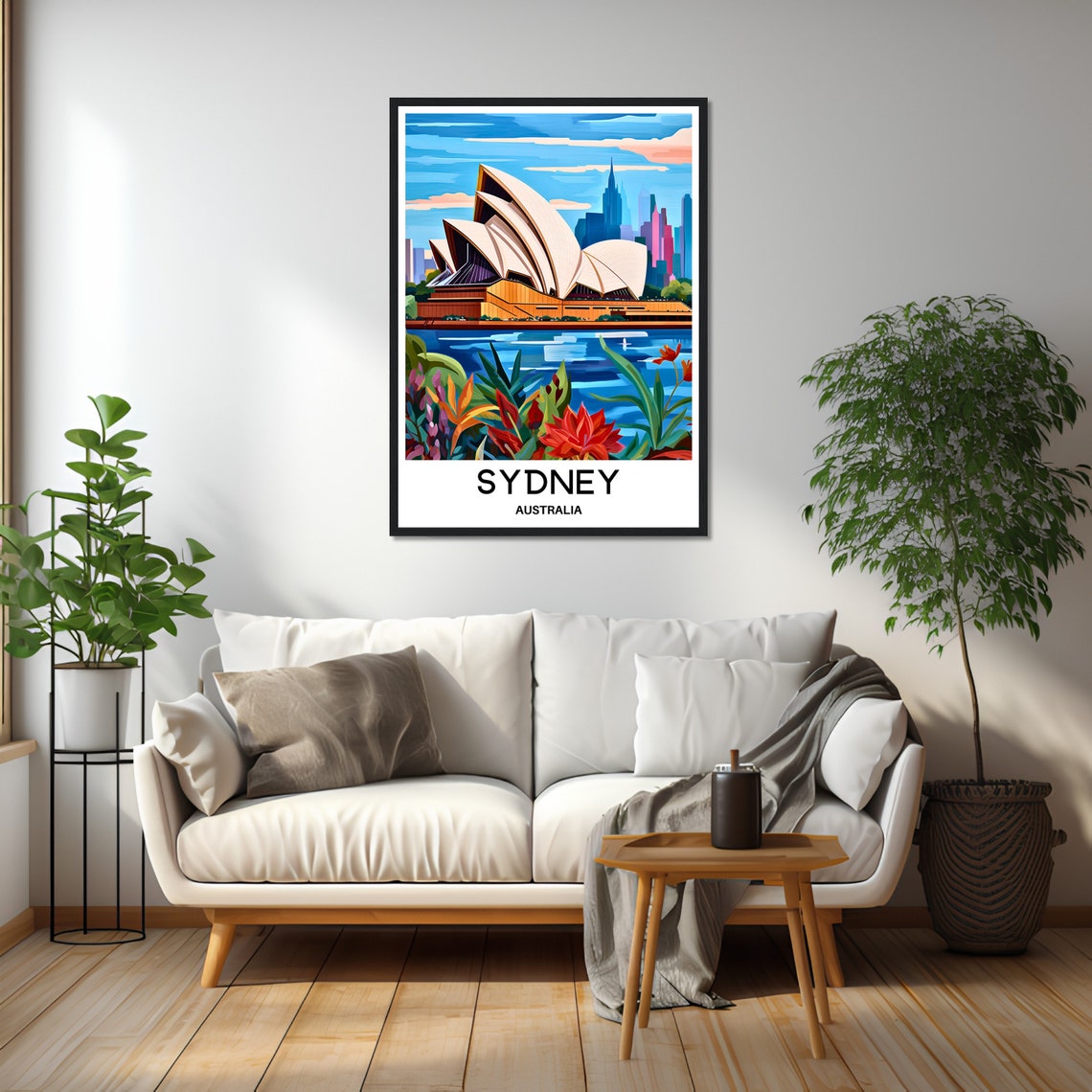 Sydney Opera House Harbour Floral Waterfront Australia Travel Poster - Image 2