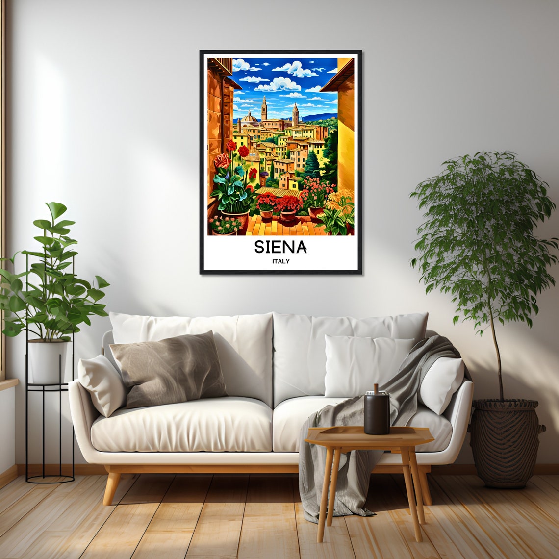 Siena Flower Terrace Overlooking Old Town Tuscany Italy Poster - Image 2