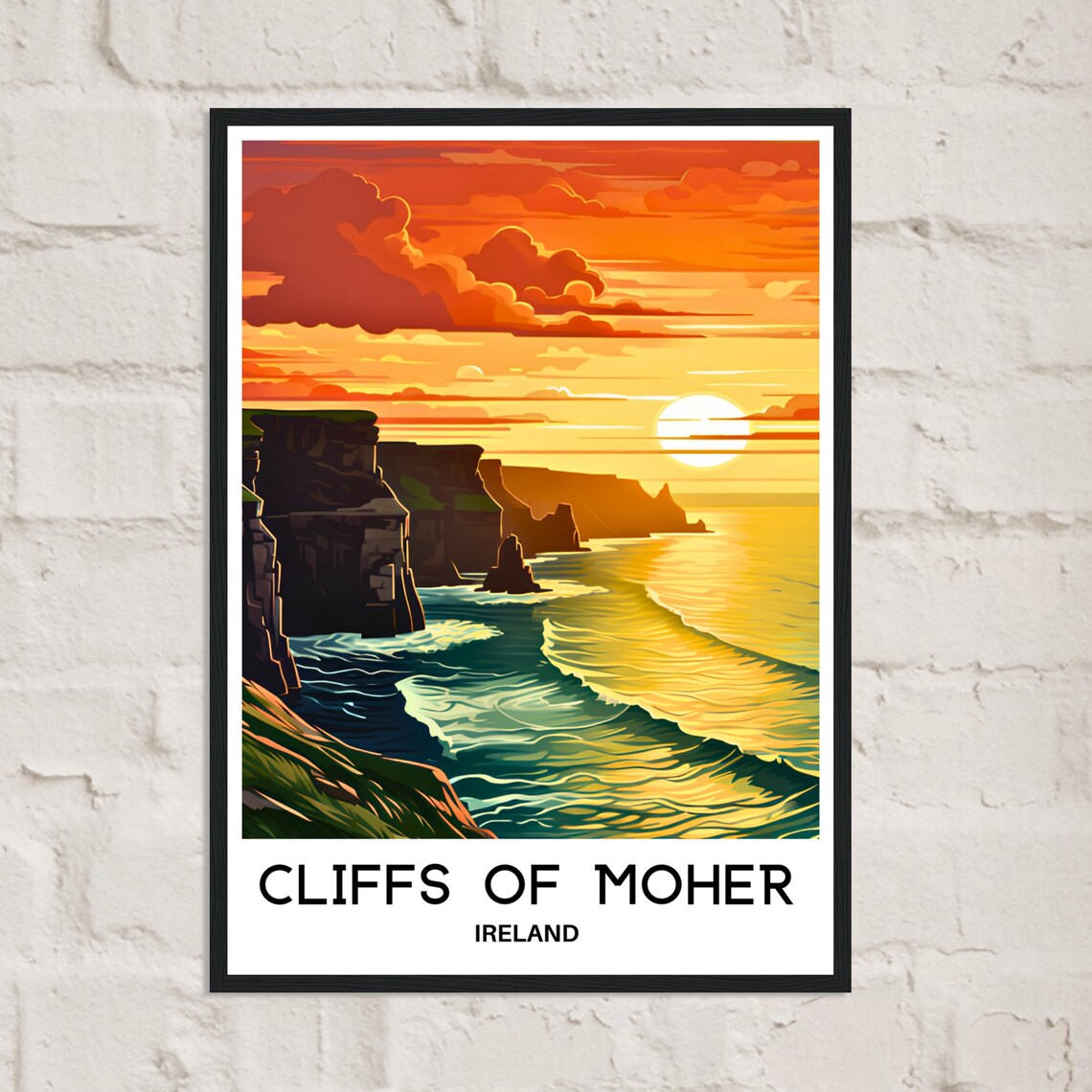 Cliffs Of Moher Travel Poster, Ireland Travel Art - Image 3
