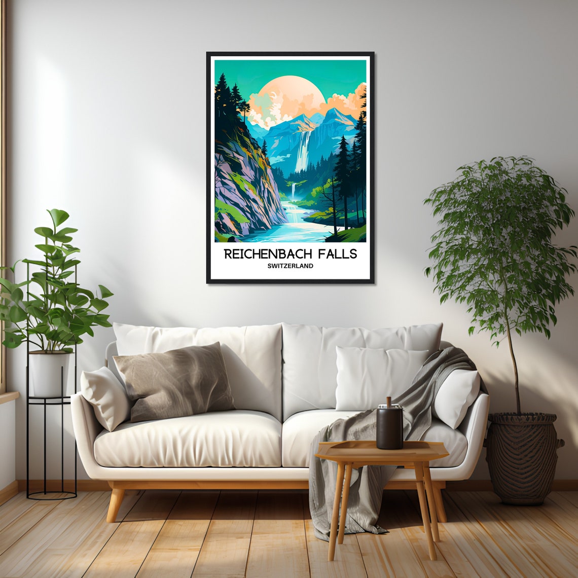 Reichenbach Falls Switzerland Alpine Waterfall Forest Travel Poster - Image 2