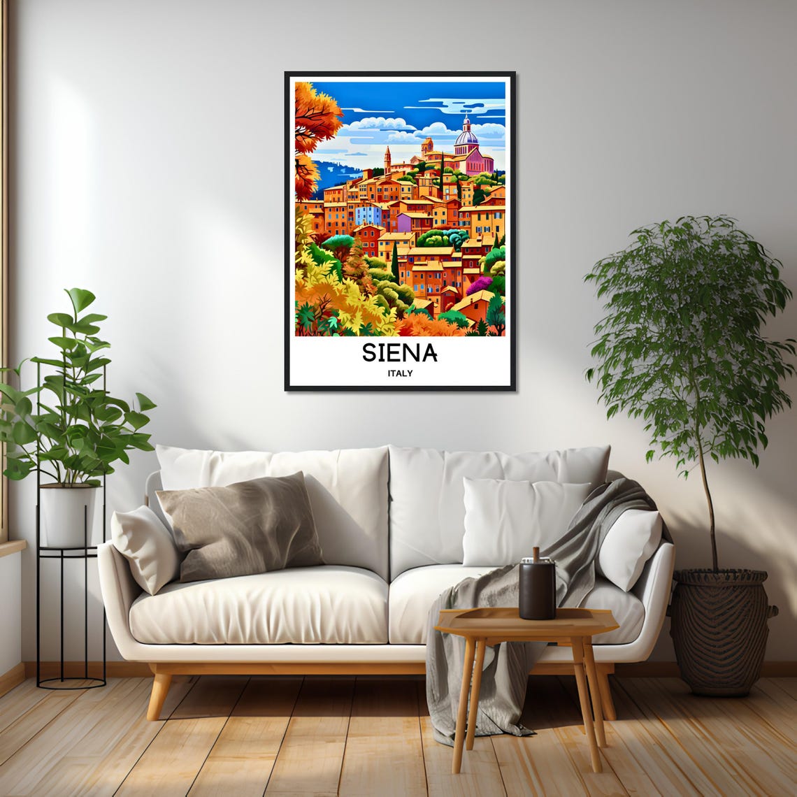 Siena Italy Tuscan Hilltop Old Town Cathedral Dome View Poster - Image 2