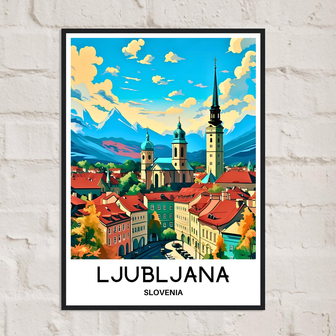 Ljubljana Travel Poster, Slovenia City Illustration - Image 3