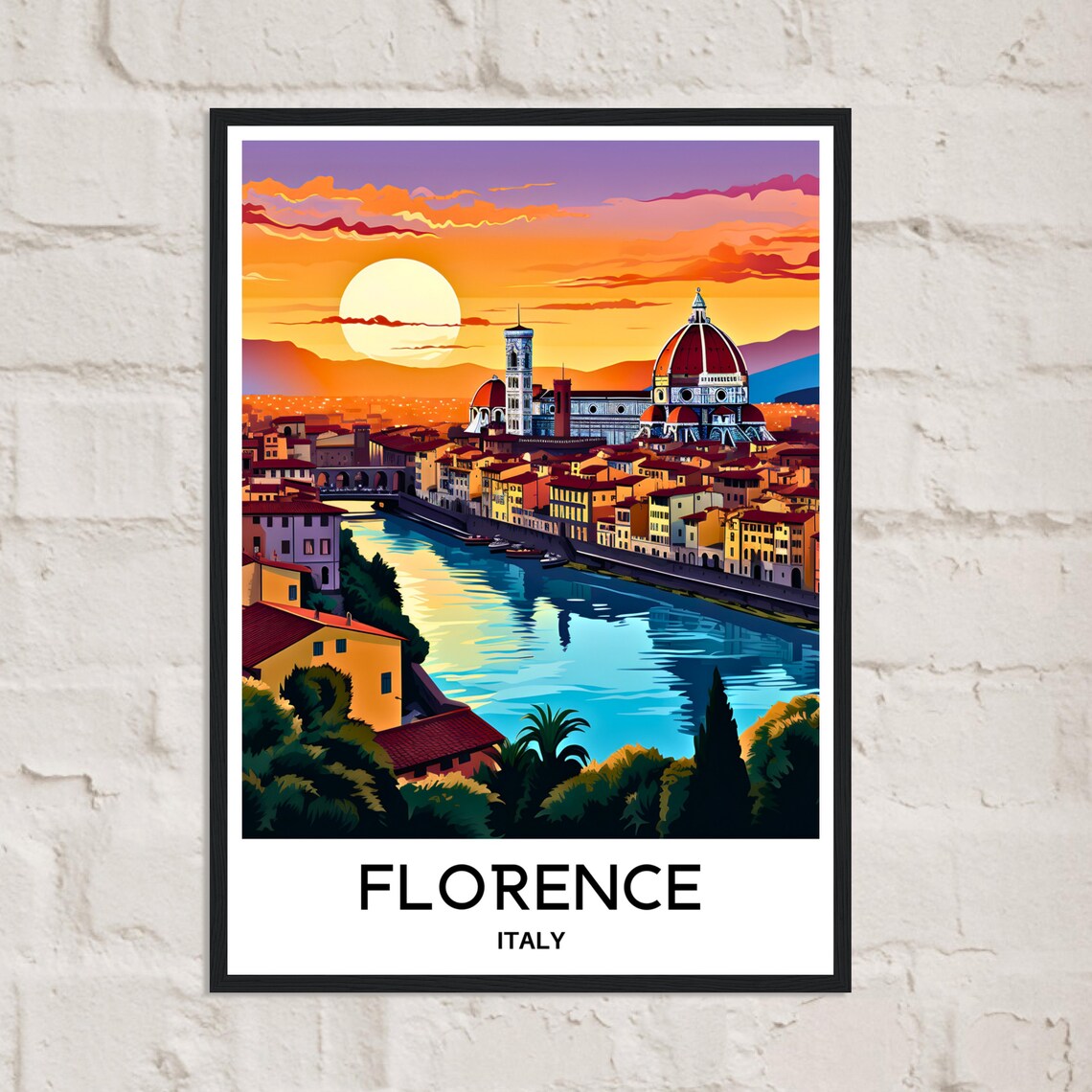 Florence Vintage Travel Poster, Italy City Art - Image 2