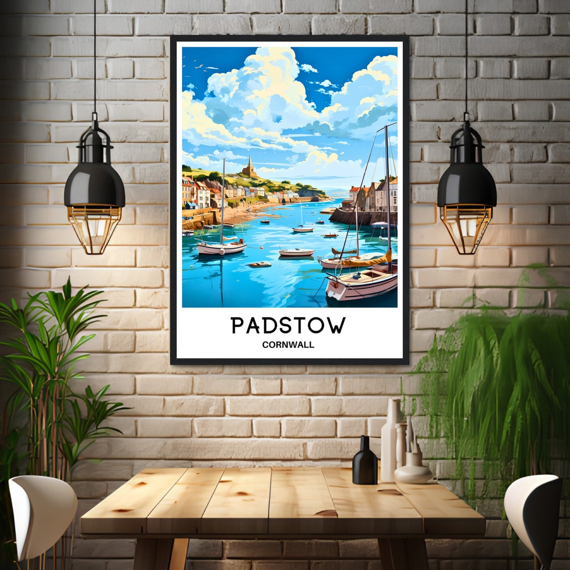 Padstow Cornwall Harbor Sailboats Seaside Town Coastal Travel Poster - Image 3