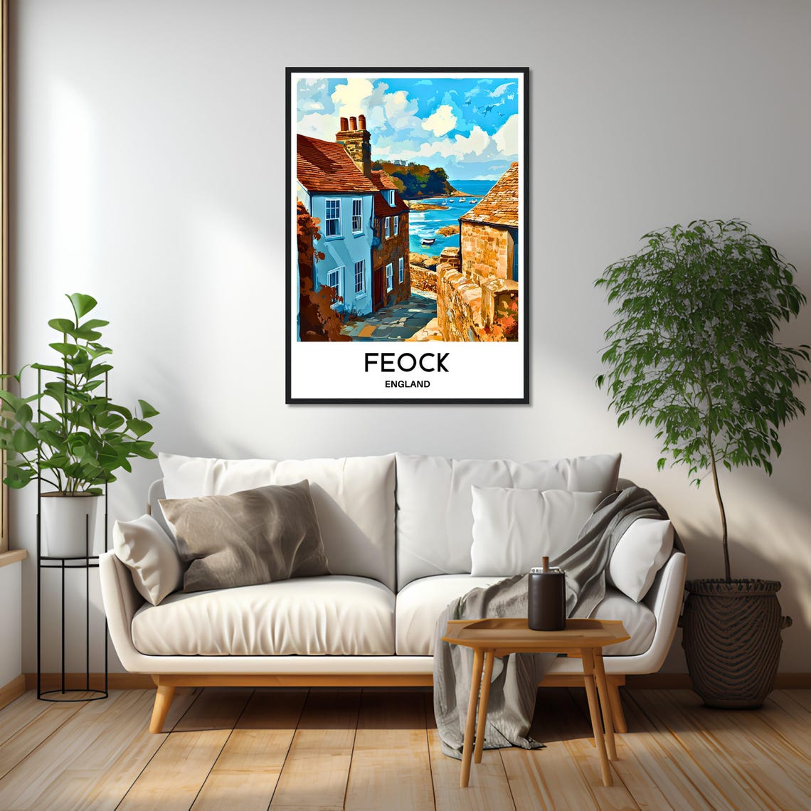 Feock England Coastal Village Seaside Cottages Travel Poster - Image 2