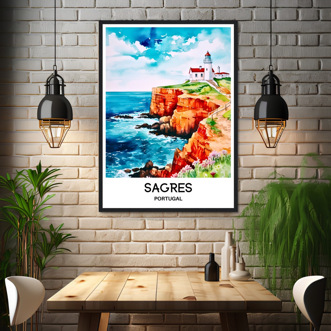 Sagres Watercolor Print Sagres Travel Poster Portuguese Art Print Portugal Lover Gift Sagres Watercolour Painting Illustration Home Decor - Image 3