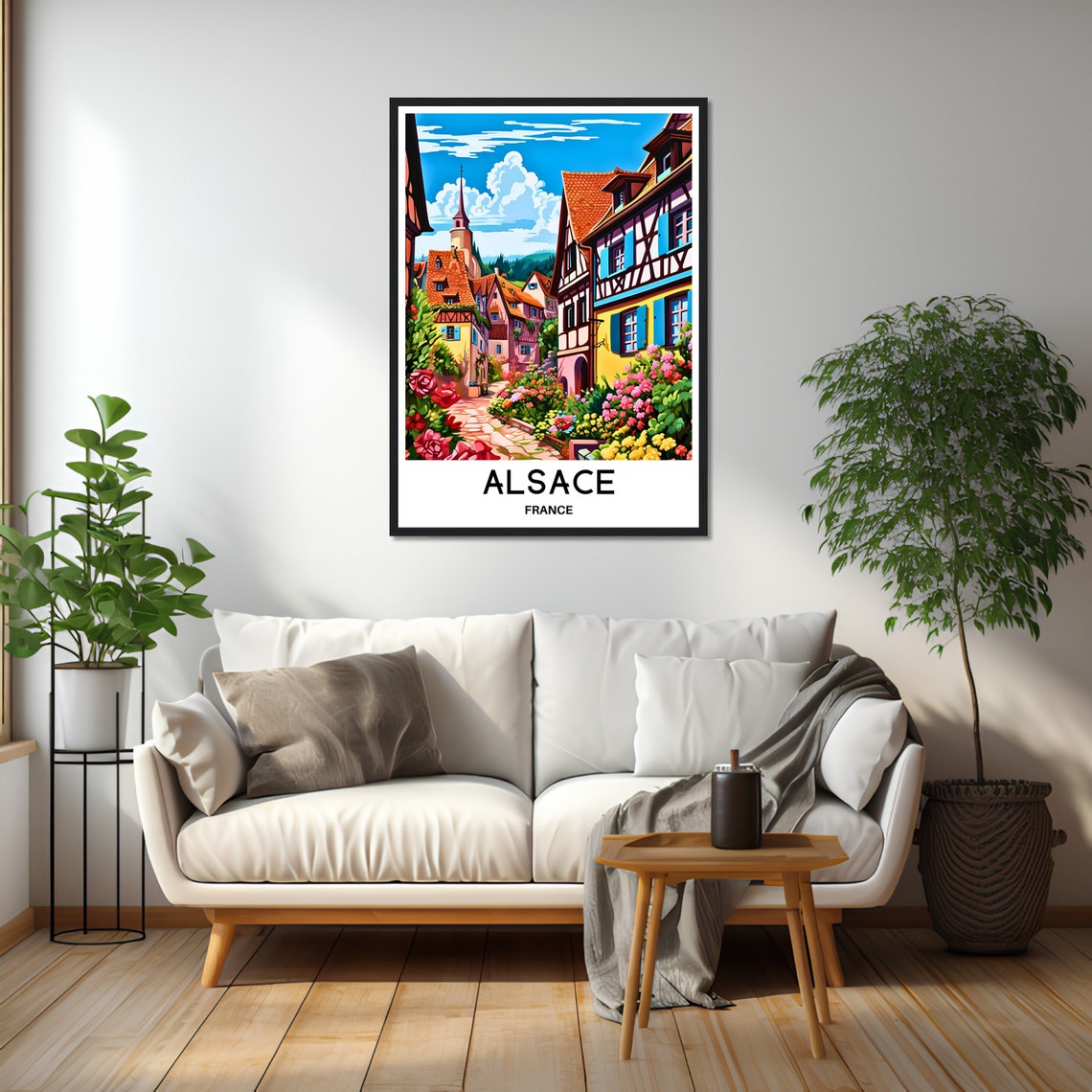 Alsace Travel Print Alsace Poster French Art Print France Lover Gift Wall Hanging Art Home Office Desk Decor Alsace Region Illustration - Image 2