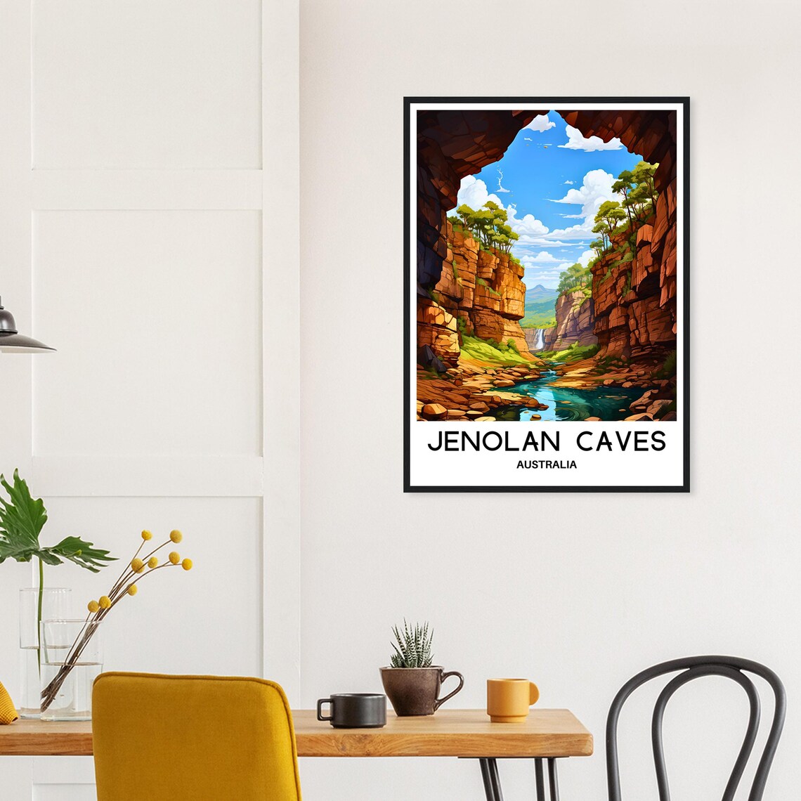 Jenolan Caves Australia Canyon Waterfall Nature Travel Poster - Image 3
