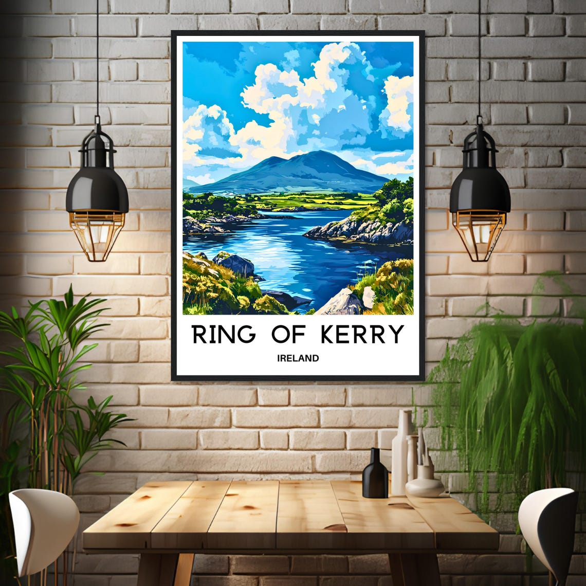 Ring of Kerry Ireland Serene Lake Mountain Scenic Landscape Poster - Image 3