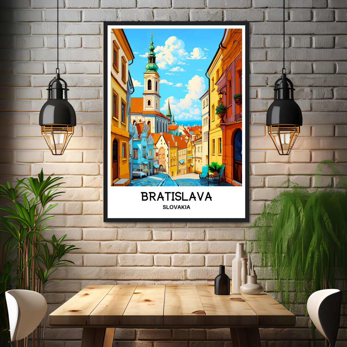 Bratislava Travel Poster, Slovakian City Illustration - Image 3