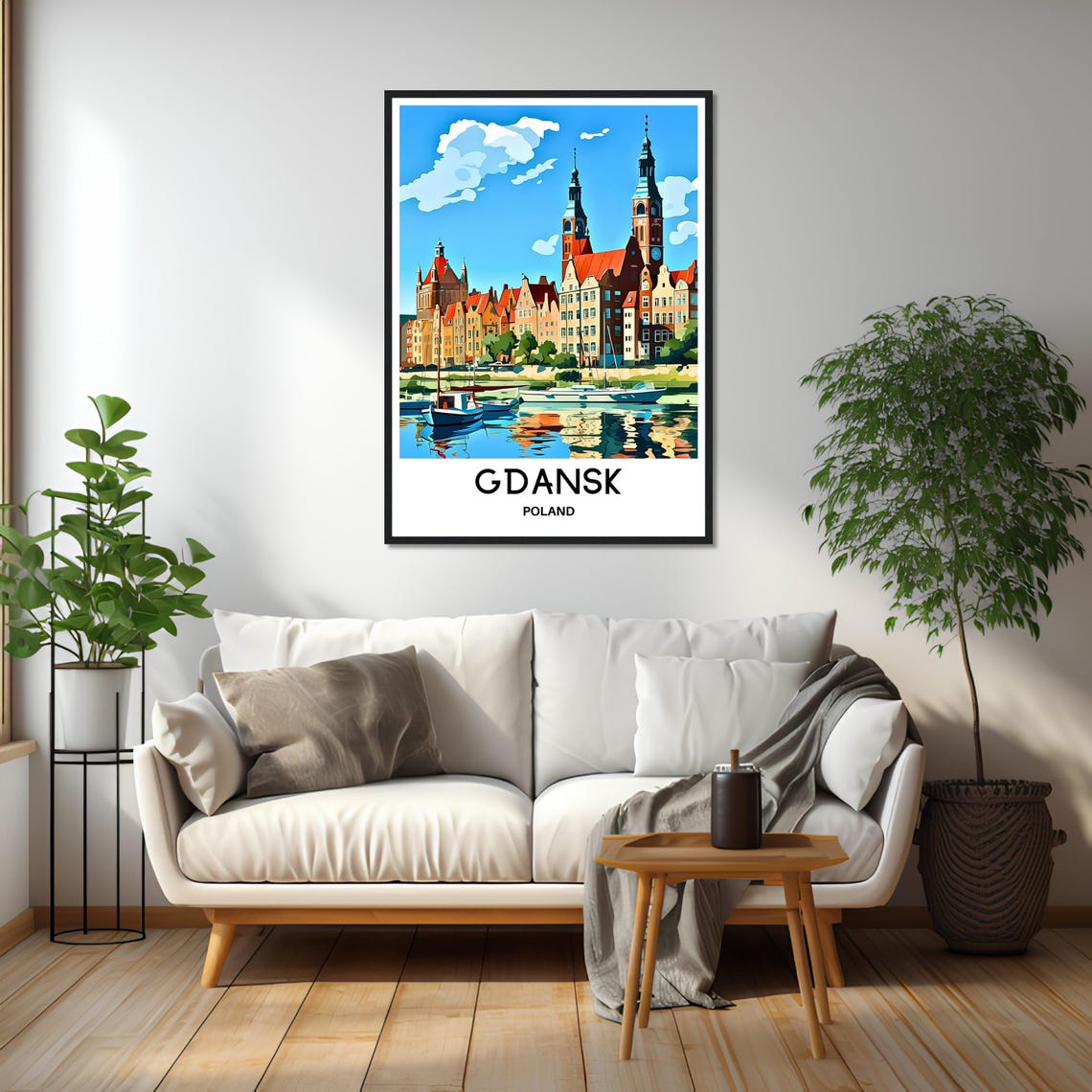 Gdansk Poland Old Town Harbor Boats Waterfront Travel Poster - Image 2