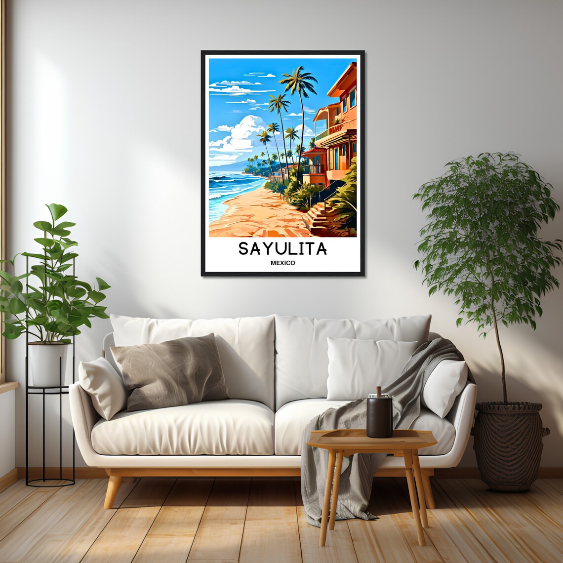 Sayulita Travel Print Sayulita Poster Mexican Art Print Mexico Lover Gift Wall Hanging Sayulita Town Illustration Home Office Decor - Image 2