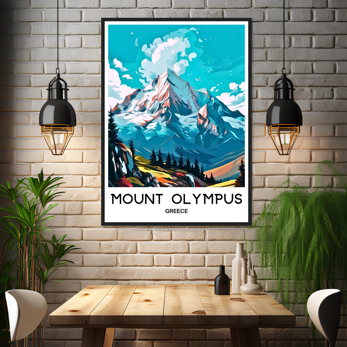 Mount Olympus Greece Snowy Peak Mythical Mountain Summit Poster - Image 3