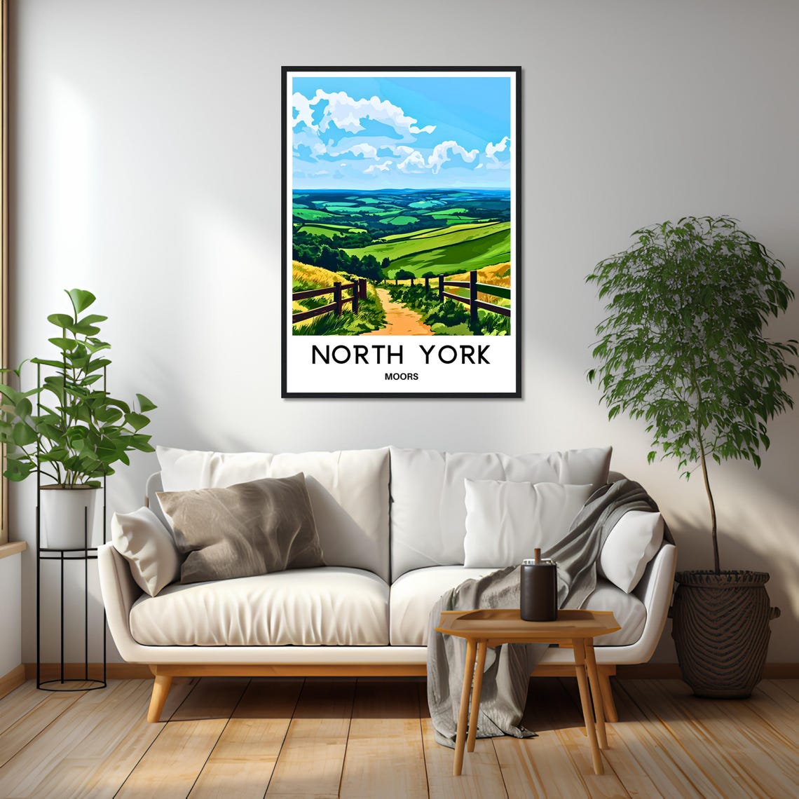 North York Moors England Rolling Green Hills Path Travel Poster - Image 2