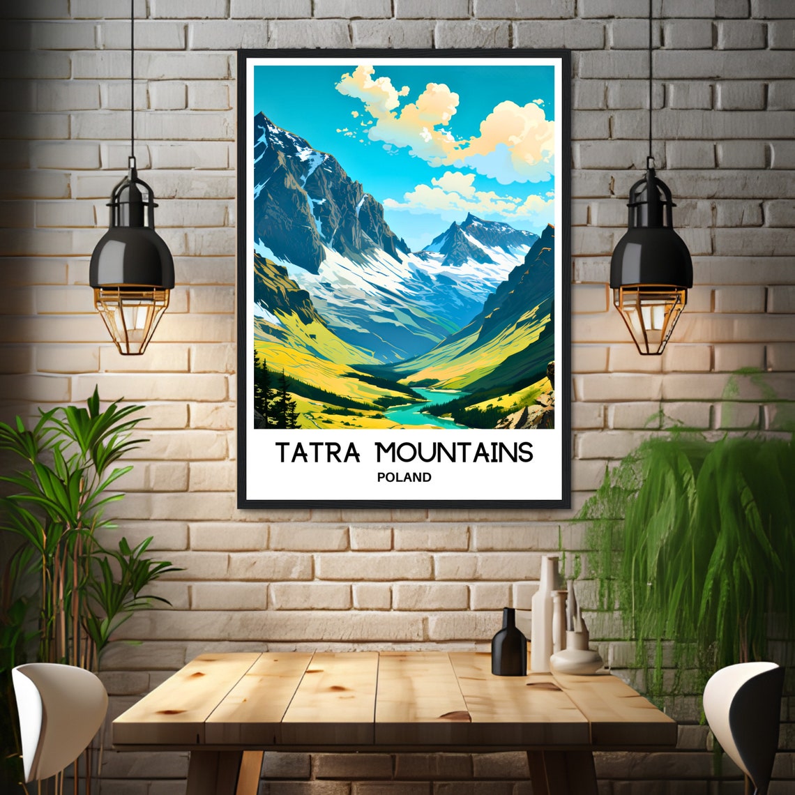 Tatra Mountains Poland Alpine Peaks Sunny Valley Lake Travel Poster - Image 3
