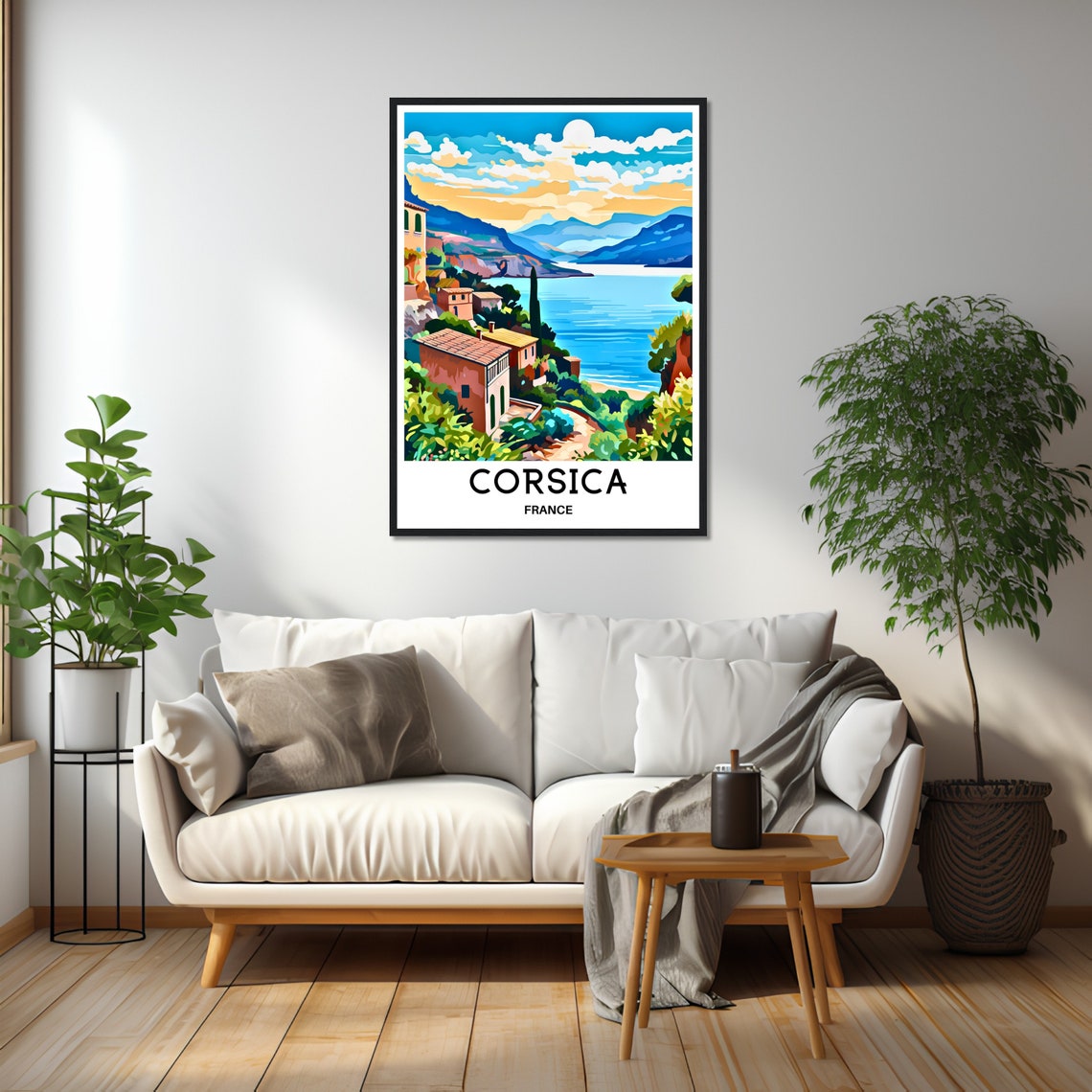 Corsica Travel Print Corsica Poster French Art Print France Lover Gift Wall Hanging Art Home Office Desk Decor Corsica Island Illustration - Image 2