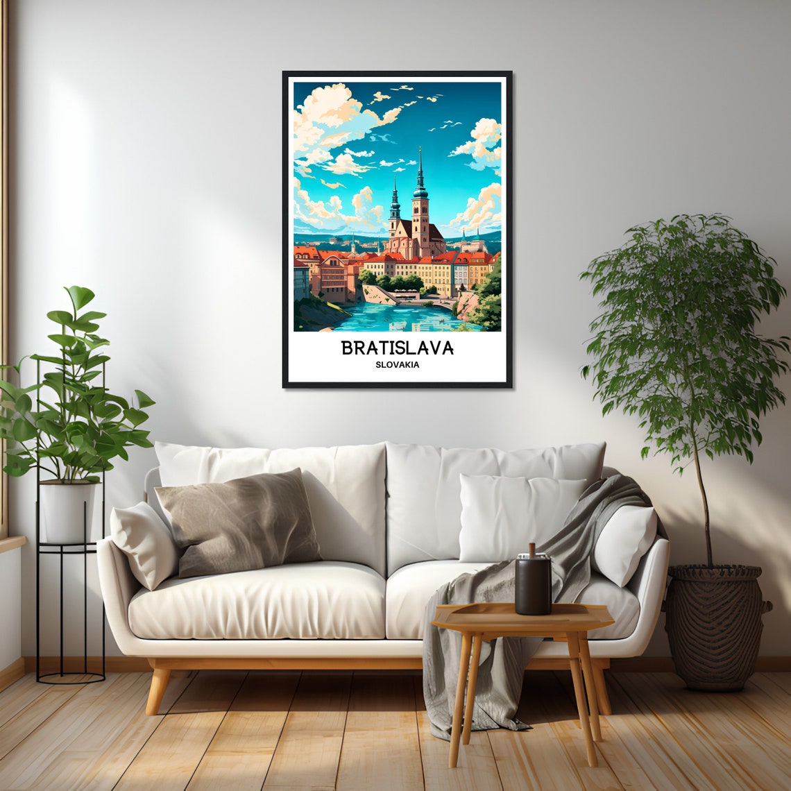 Bratislava Slovakia Riverfront Old Town Twin Spires Travel Poster - Image 2