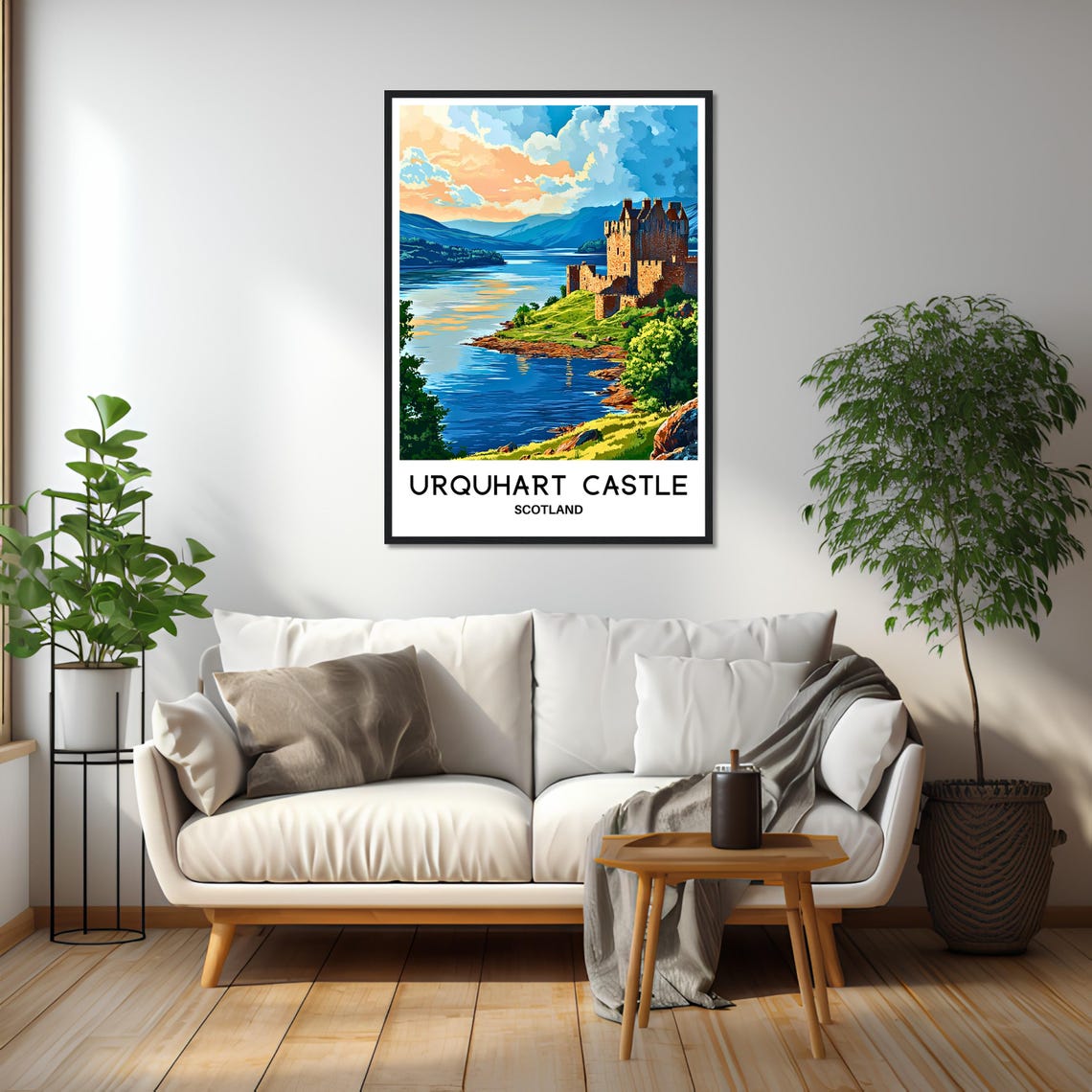 Urquhart Castle Scotland Sunset Loch View Stone Ruins Travel Poster - Image 2