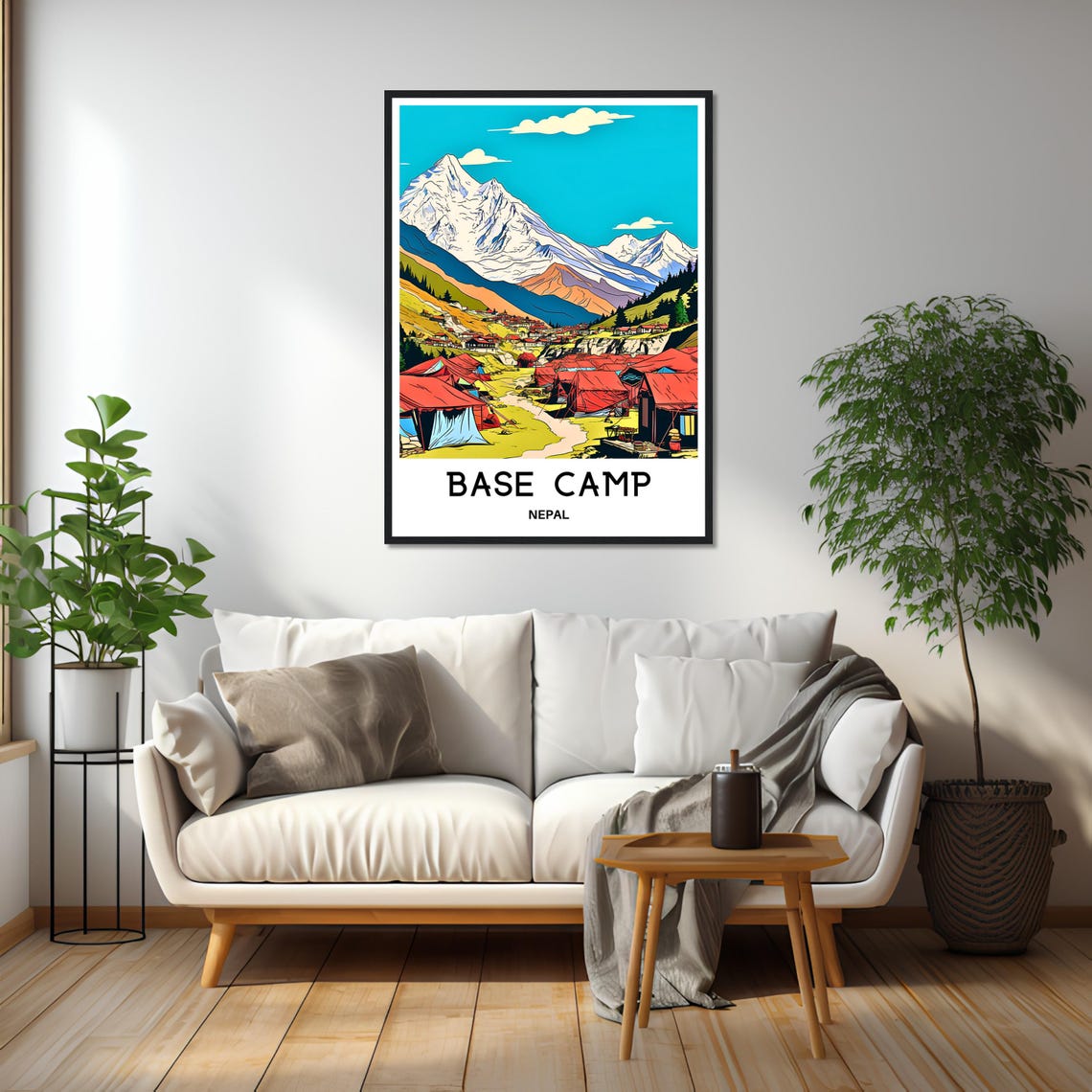 Nepal Base Camp Red Tents Village Mountain Travel Wall Poster - Image 2