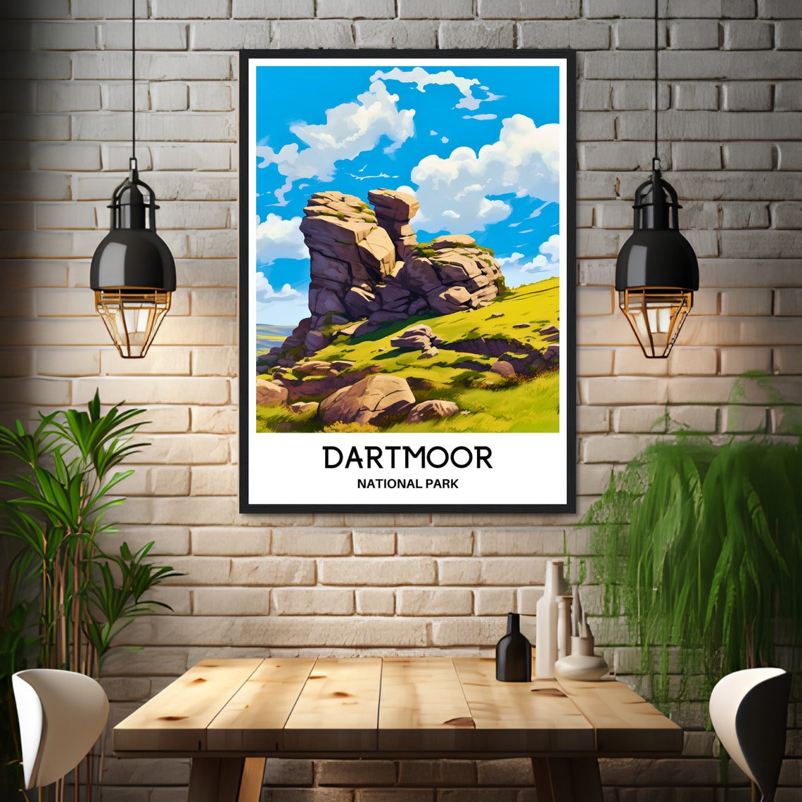Dartmoor National Park Granite Tor Wild Moorland Travel Poster - Image 3