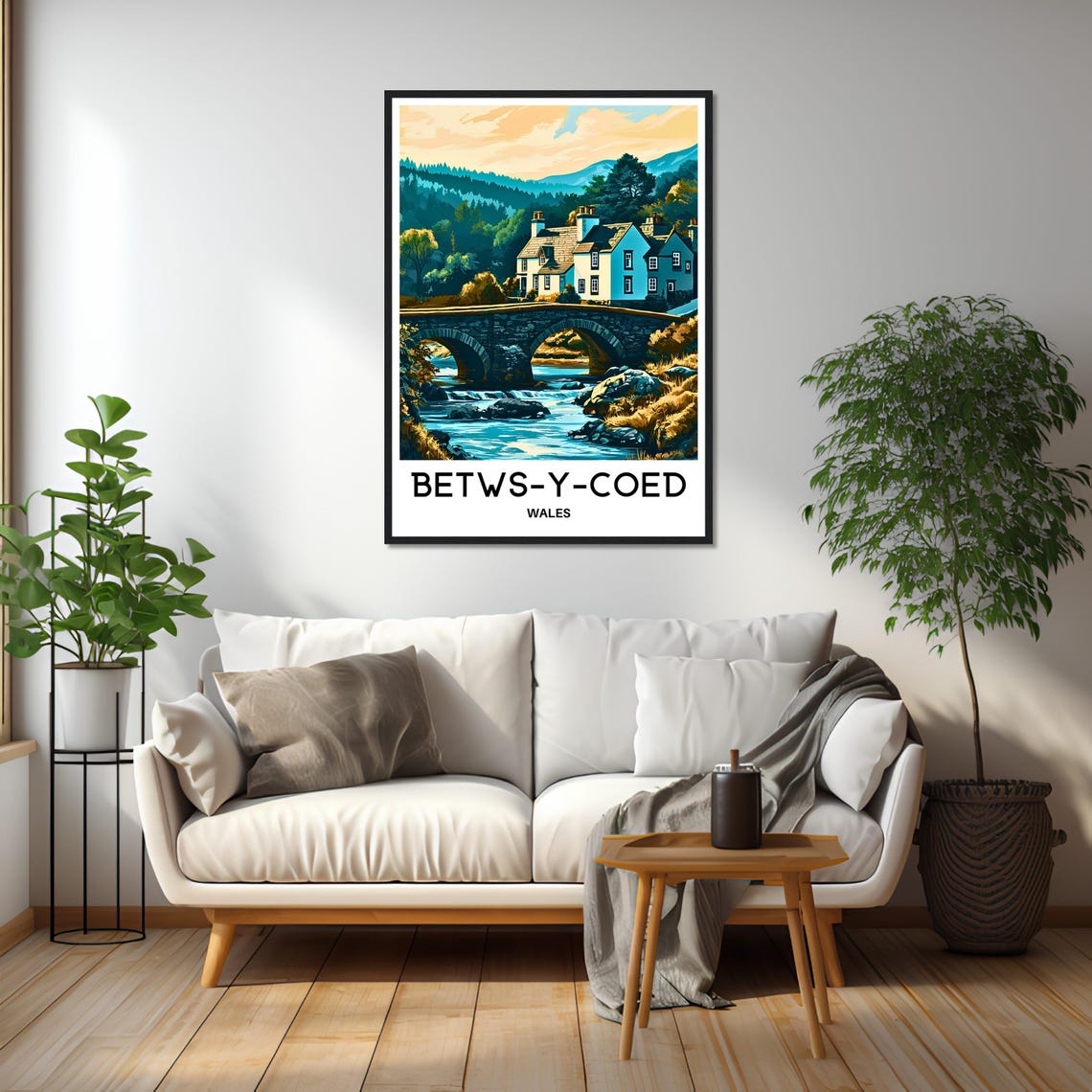 Betws Y Coed Wales Historic Stone Bridge Over River Travel Poster - Image 2