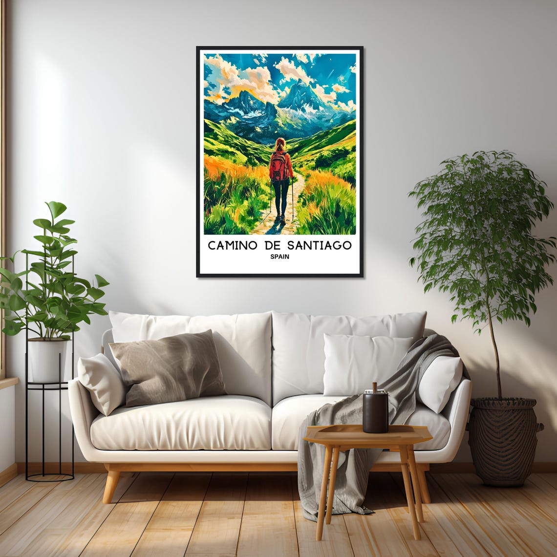 Camino De Santiago Spain Mountain Peaks Hiker Trail Journey Poster - Image 2