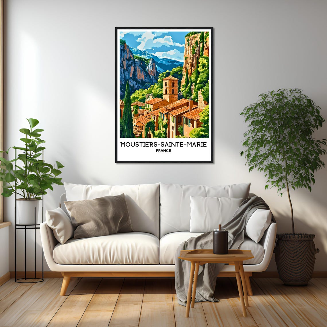 Moustiers Sainte Marie Travel Print Poster French Art Print France Lover Gift Wall Hanging Art Illustration Home Office Desk Decor - Image 2