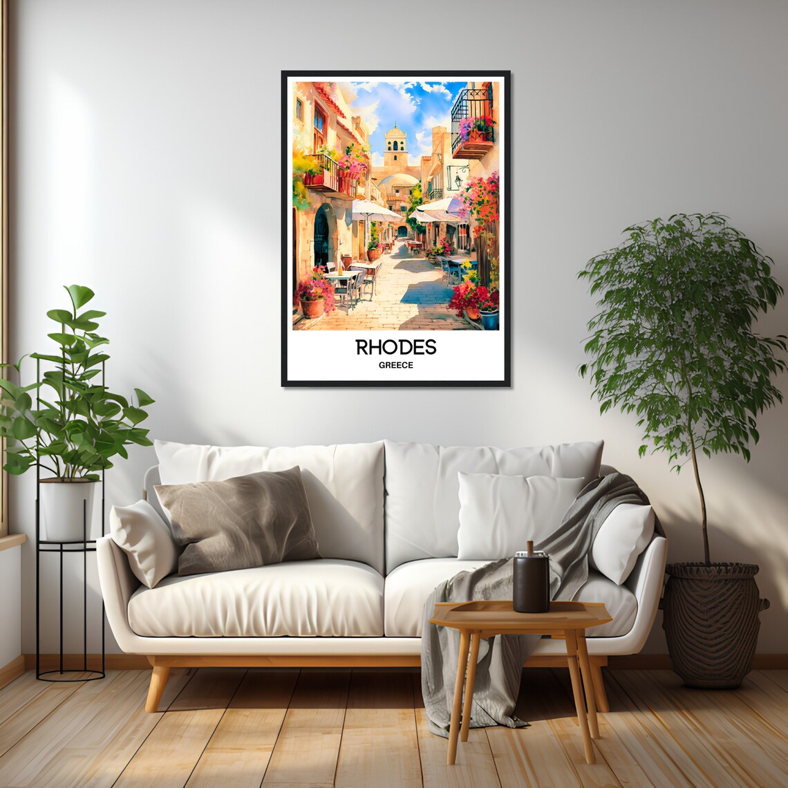 Rhodes Watercolor Travel Poster, Greek Island Art Print - Image 2