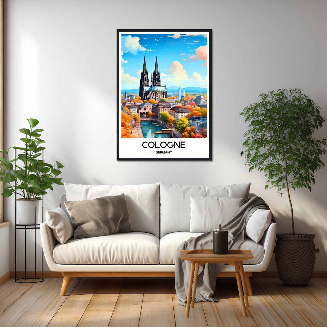 Cologne Germany Cathedral Autumn Old Town Cityscape Travel Poster - Image 2