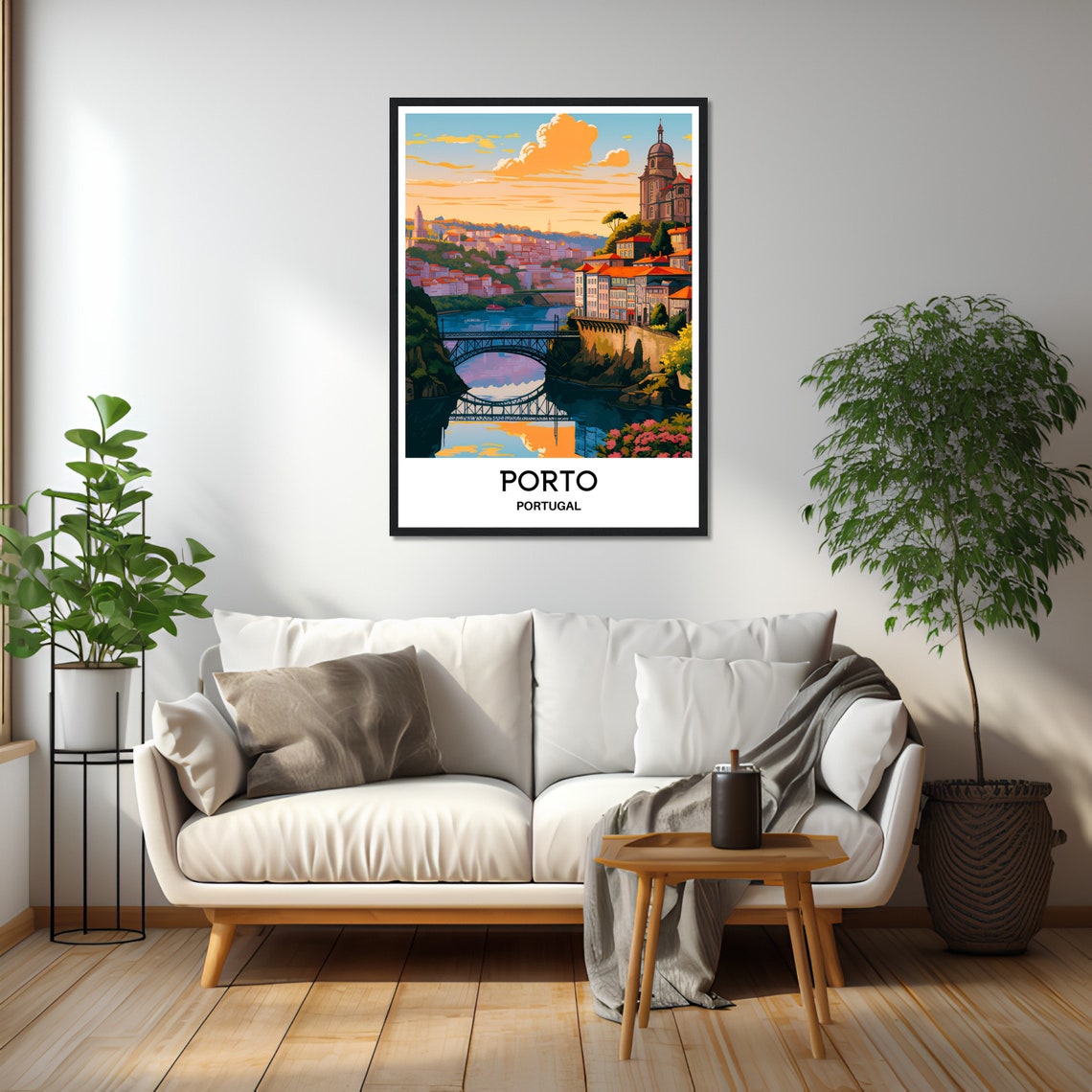 Porto Portugal Dom Luis I Bridge River Sunset Cityscape Travel Poster - Image 2
