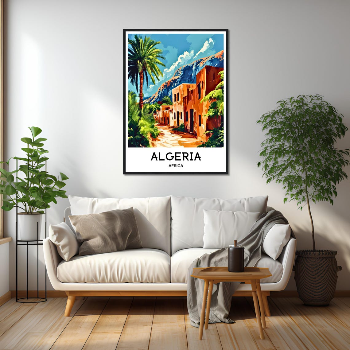 Algeria Africa Sun Baked Desert Oasis Village Travel Art Poster - Image 2