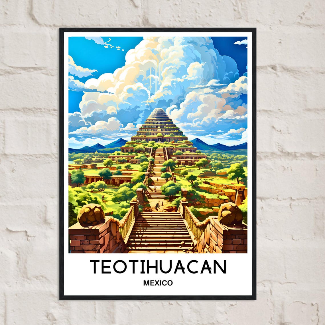 Teotihuacan Mexico Ancient Pyramid Ruins Wonder Travel Poster - Image 2