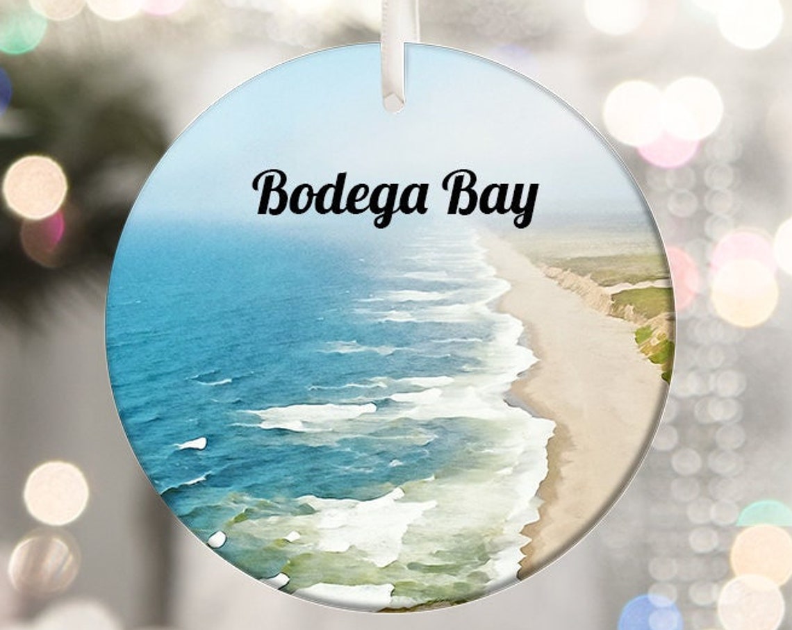 Bodega Bay Coastal Beach Christmas Ornament Souvenir Wall Art