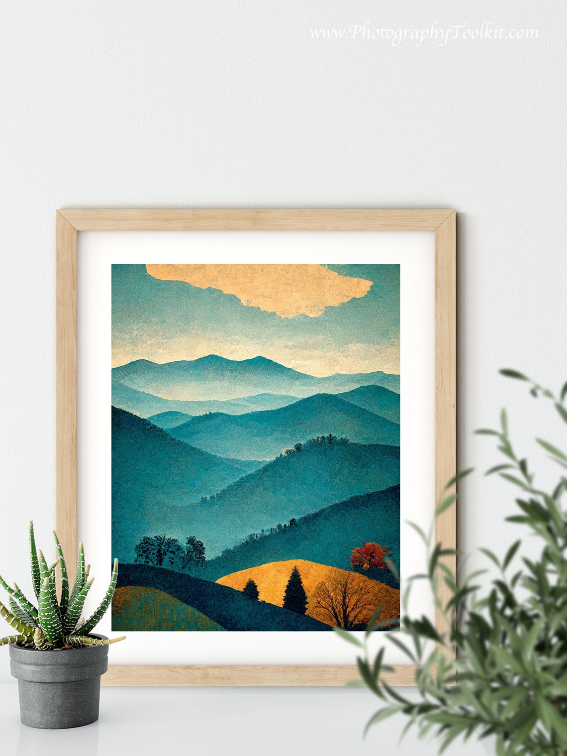 Blue Ridge Mountains Layered Teal Ridgeline Sunset Scenic Poster - Image 5