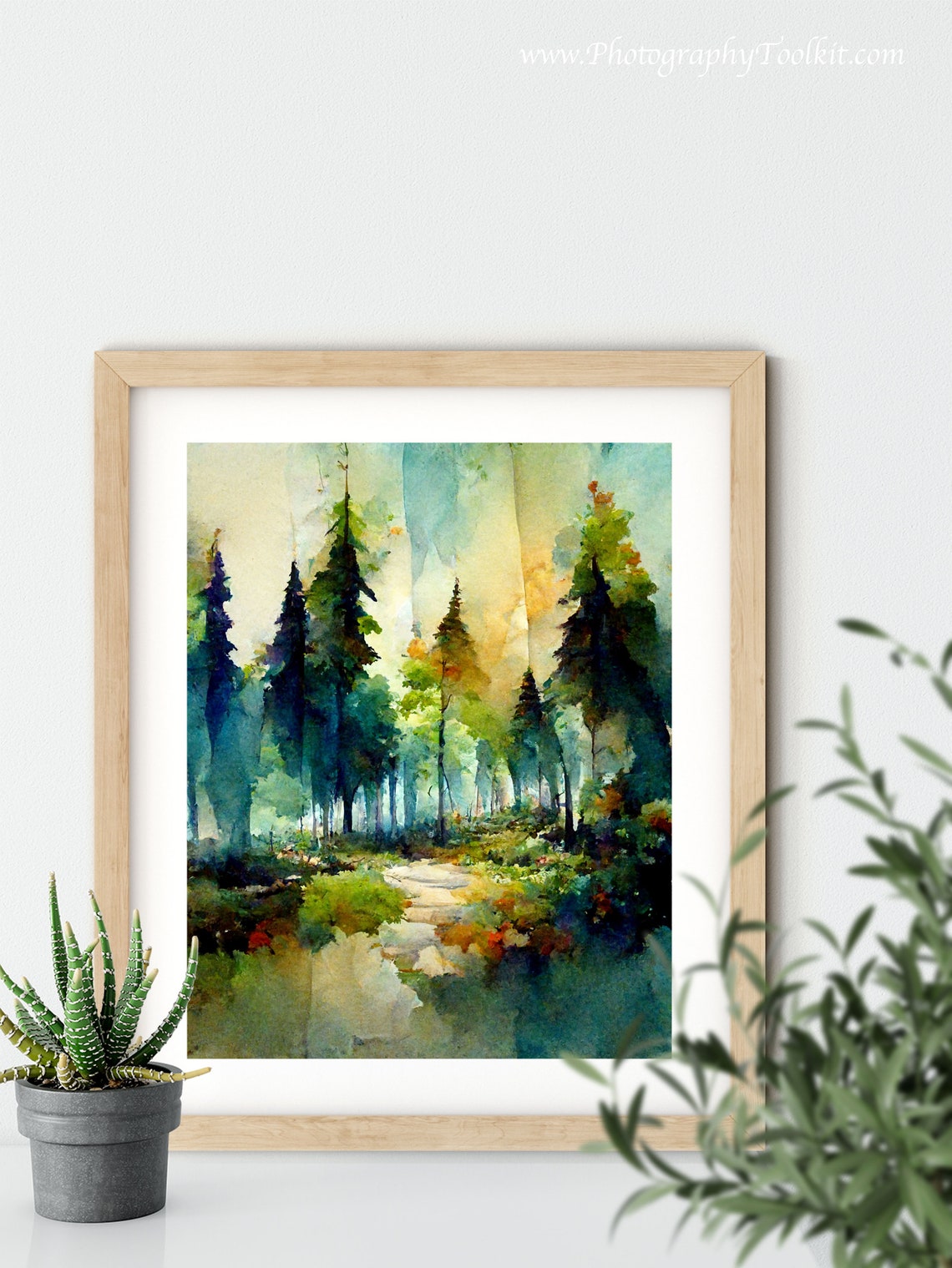 Forest Print Landscape Art Print Forest Art Print Forest Oil Painting Colorful Nature Art Woodland Art Nature Art Colorful Trees - Image 5