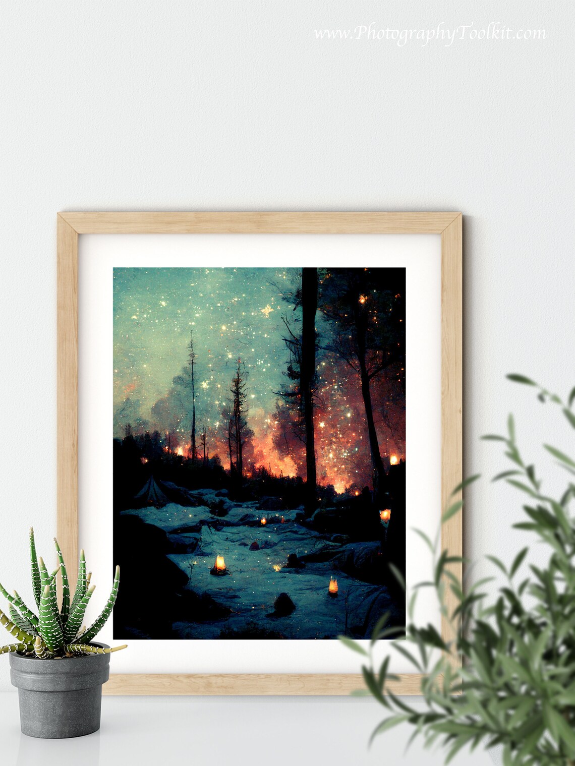 Camping At Night Painting, Campfire Art Print - Image 5