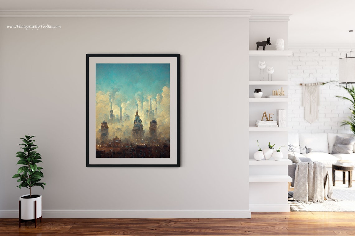 City Prints Skyline Print Cityscape Painting Art Print Painting Of A City Wall Art Cityscape Art Cityscape Print - Image 4