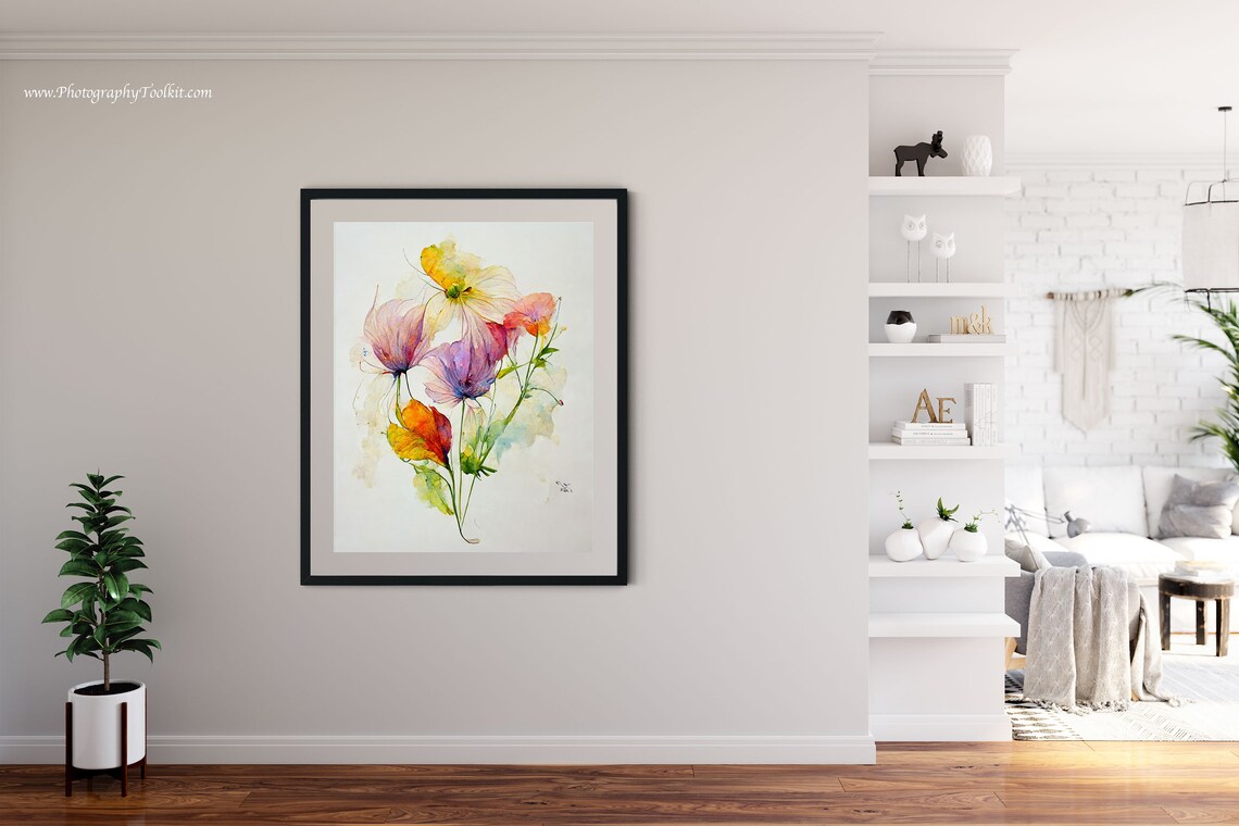 Wildflowers Botanical Art Print, Greenery Decor - Image 2