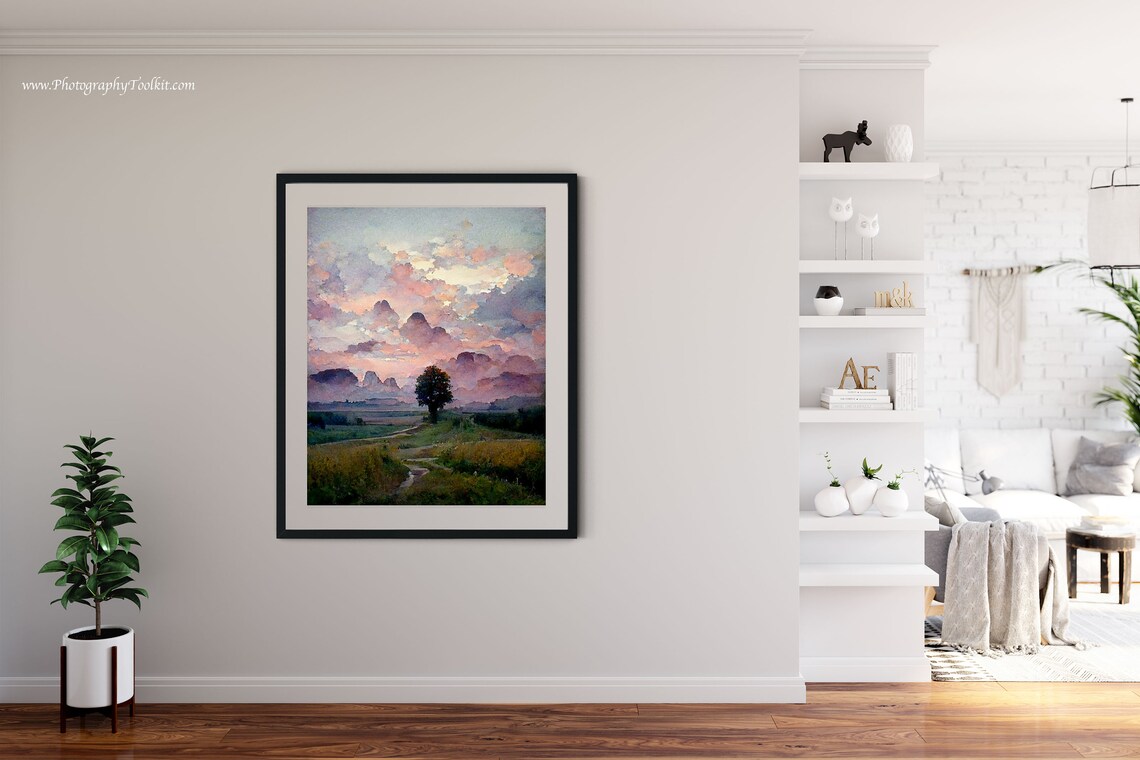Winter Forest Landscape, Watercolor Art Print - Image 4