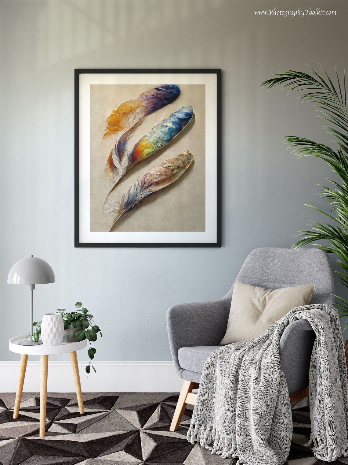 Feather Prints Feather 3 Feathers Feather Art Feather Wall Art Feather Poster Vintage Feather Print Rustic Wall Art - Image 5