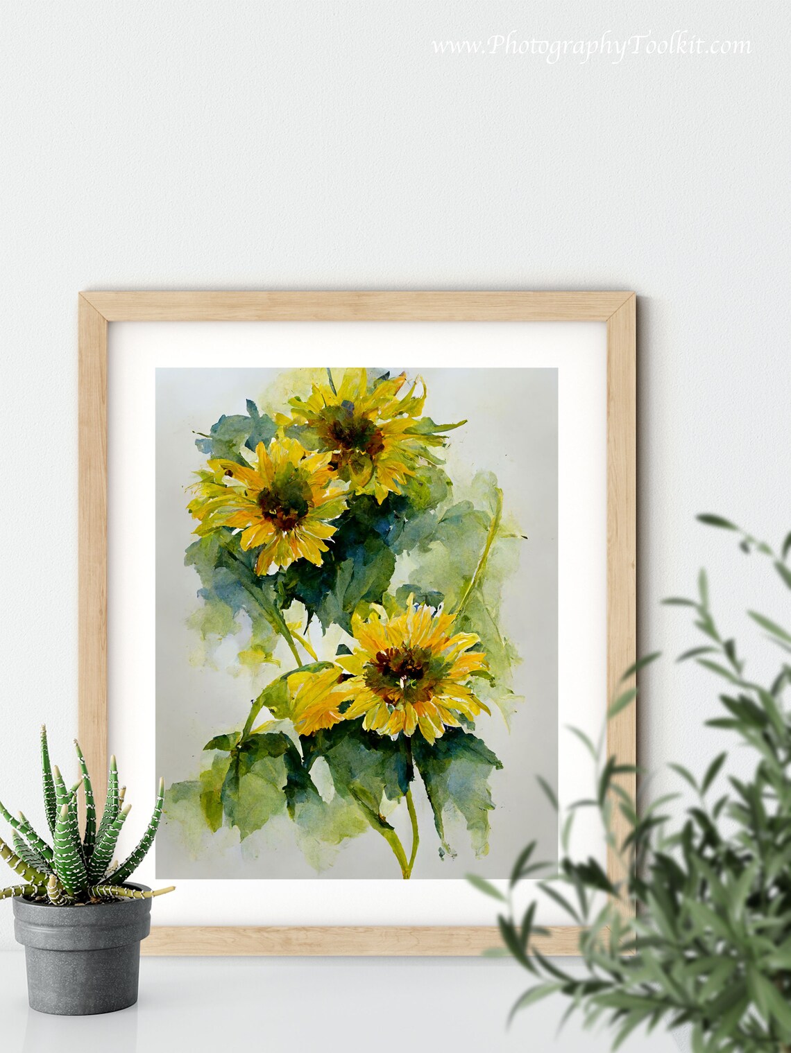 Sunflower Botanical Watercolor Flower Poster - Image 6