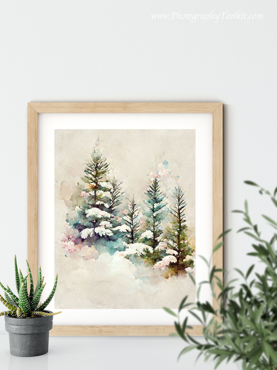 Pine Tree Print, Winter Landscape Art Print - Image 5