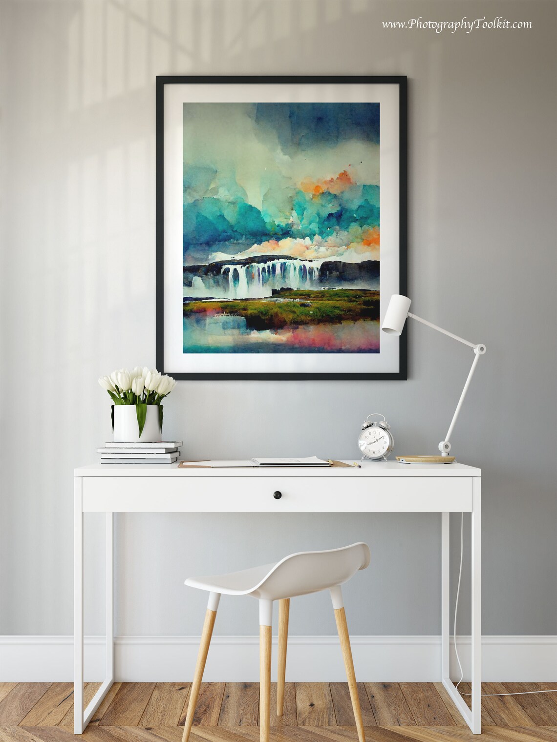 Godafoss Icelandic Waterfall Scandinavian Art Print - Image 2