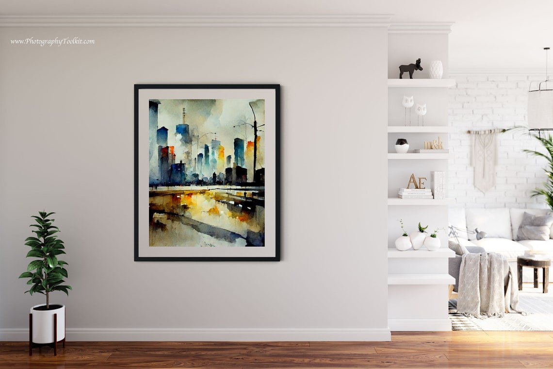 Cityscape Painting Art Print Painting Of A City Street At Night Skyline Print Wall Art Cityscape Art Cityscape Print - Image 4