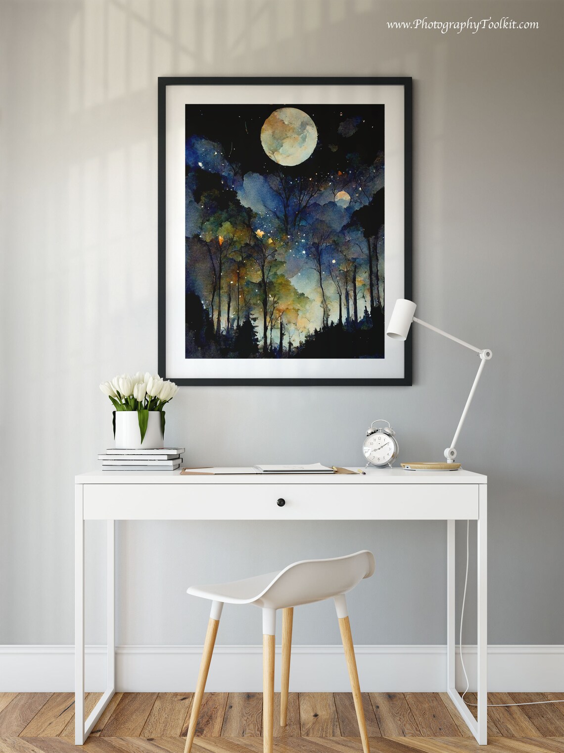 Night Sky Print Starry Night Star Patterns Star Poster Full Moon Magic Star Chart Poster Moon And Star Decoration Moon Art - Image 2