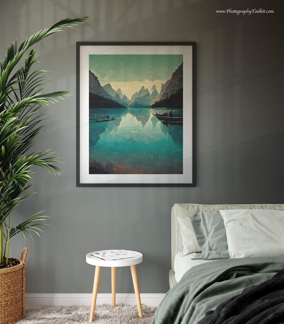 Moraine Lake Watercolor Print Moraine Lake Print Banff National Park Print Banff National Park Poster Lake Painting Lake Artwork - Image 3