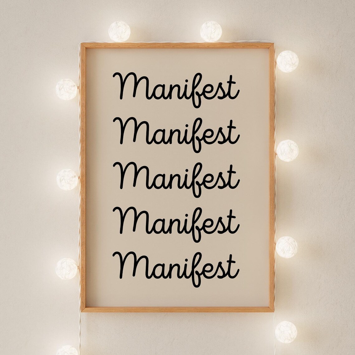 Manifest Typography Minimalist Affirmation Poster